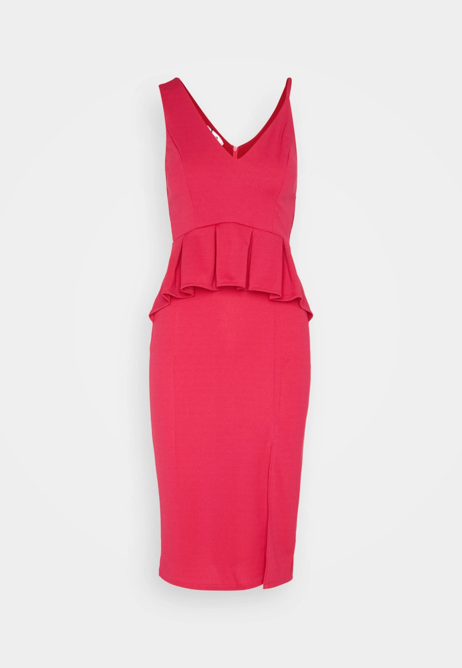 Wal G Sweeny Peplum Midi Dress - Jersey Dress - Dark Fuchsia - Image 5