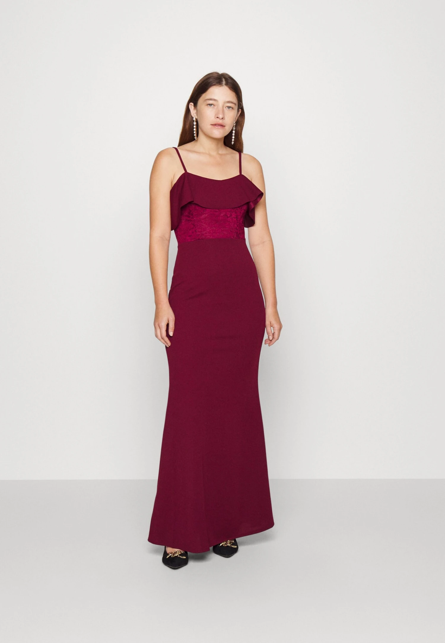 Mita Ruffle Maxi - Occasion Wear - Wine