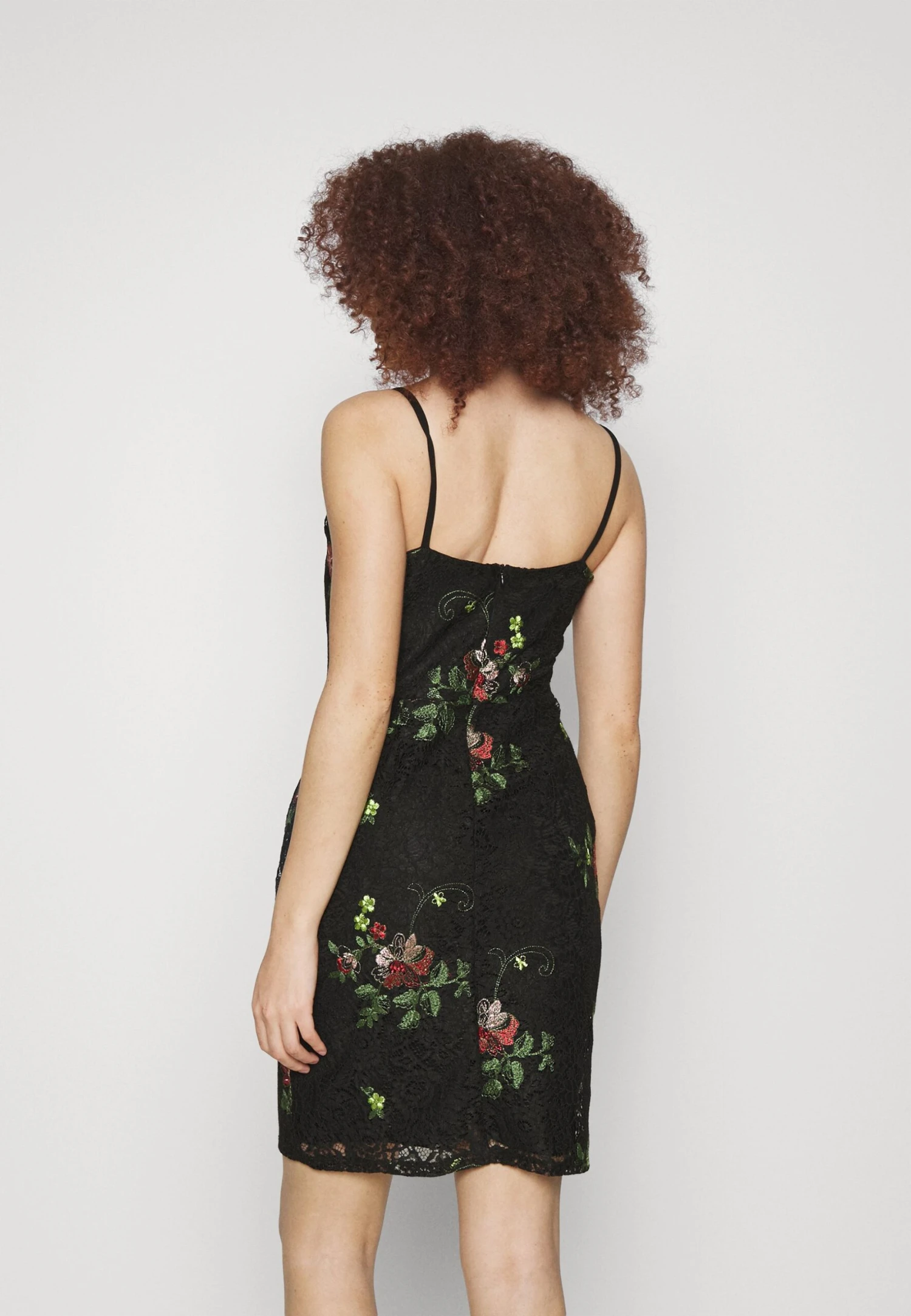 Wal G Simran Midi Floral Dress - Cocktail Dress / Party Dress - Black - Image 3