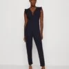 Wal G Ruffle With Back Insert - Jumpsuit - Navy Blue