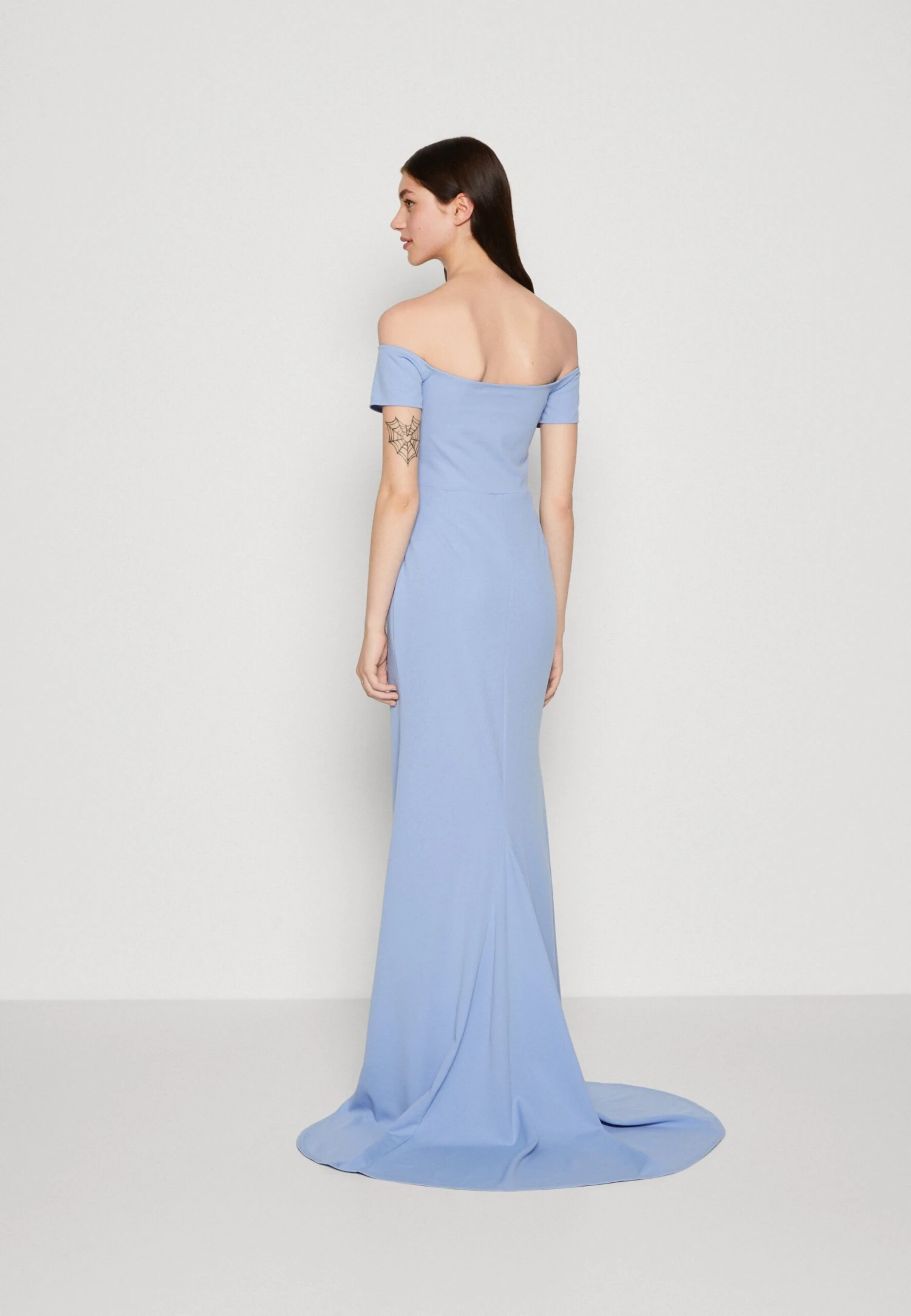 Wal G Rish Off Shoulder Maxi - Jersey Dress - Powder Blue - Image 3